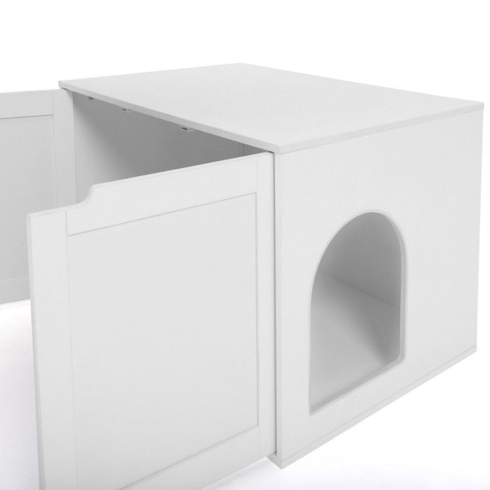 Arenero para gatos IDMARKET - arenero con doble puerta, blanco