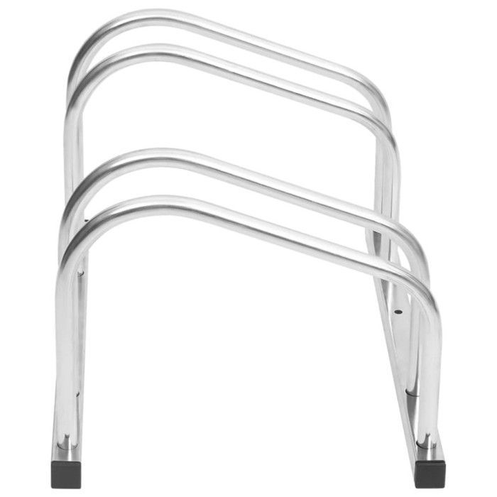 vidaXL Soporte para 2 bicicletas, soporte para bicicletas con almacenamiento, soporte de suelo para bicicletas para garaje, jardín, patio, 154417