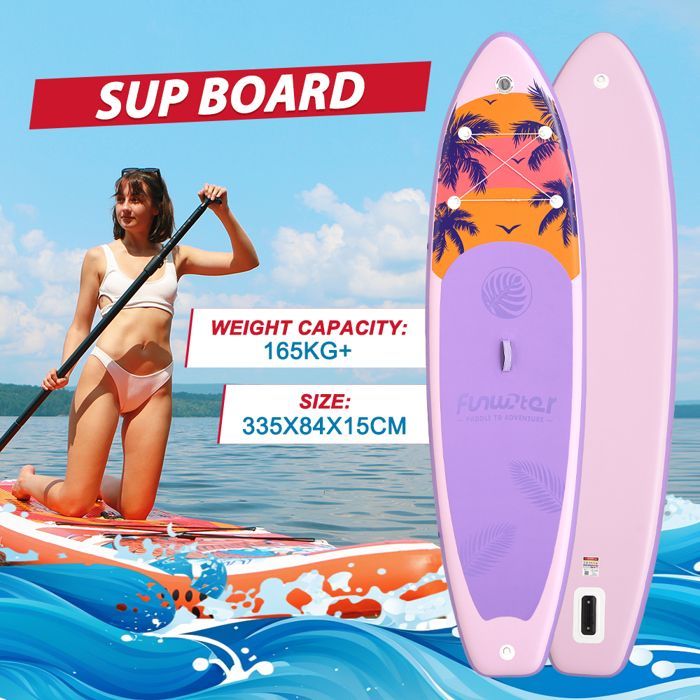 Tavola da Stand Up Paddle gonfiabile FunWater, tavola da surf, SUP, 335*83*15 cm, antiscivolo.
