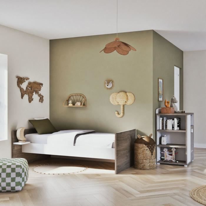 Cuna convertible - 120x60cm - Se convierte a 90x190cm - Babyprice Smile - Roble Flint