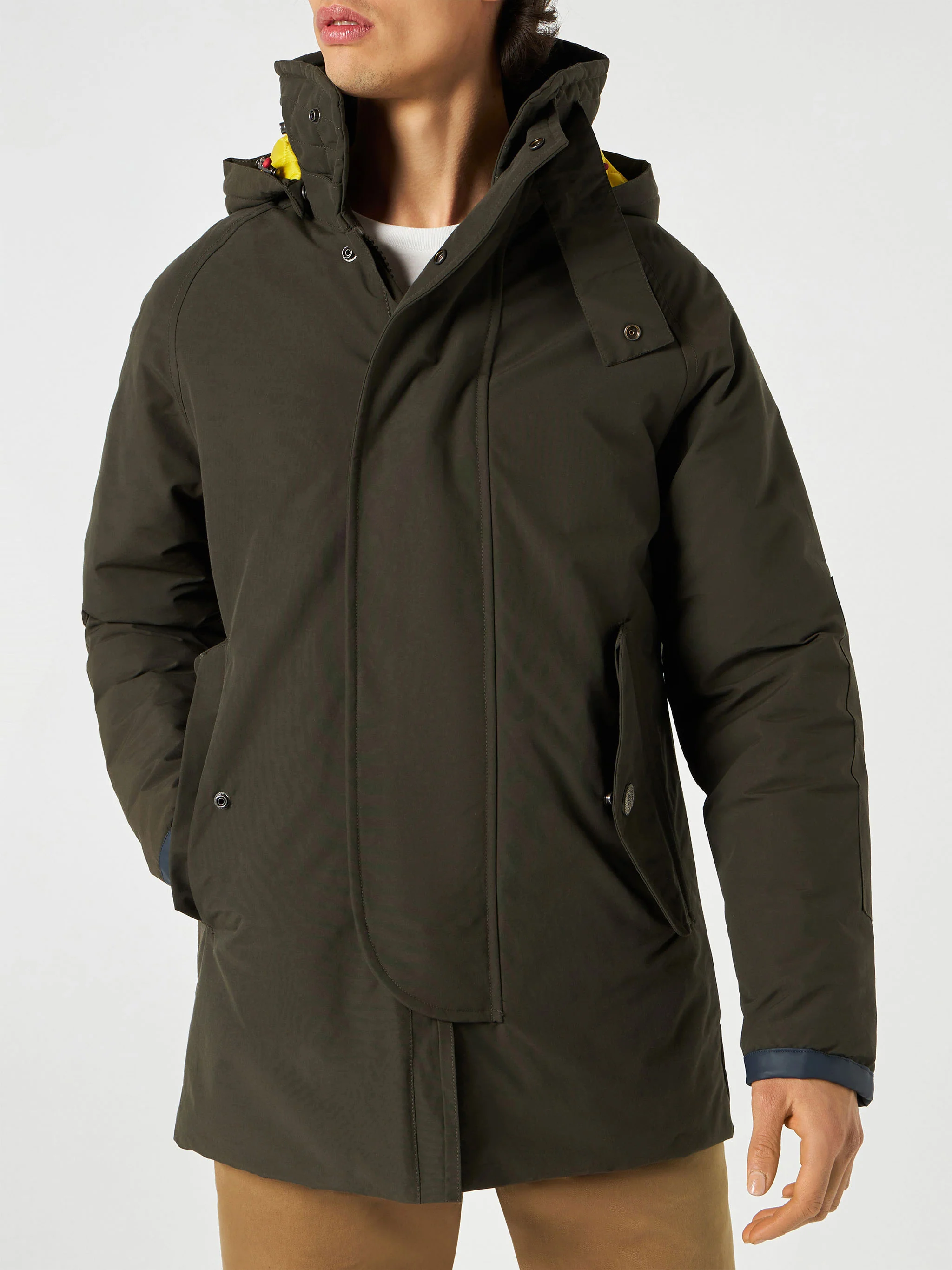 Heren Voyager militaire groene parka met capuchon