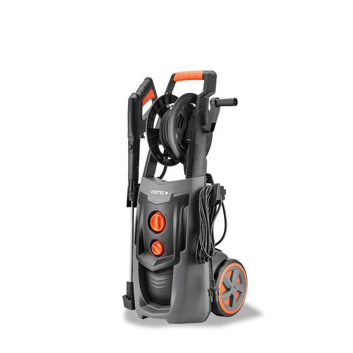 Hidrolimpiadora de alta presión FUXTEC FX-HDRP2500, 2500 W, 195 bar, 7,8 l/min, 468 l/h, carrete de manguera, depósito de limpieza