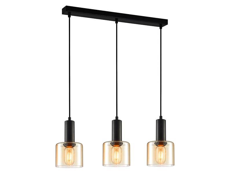 Lampa wisząca Santia 3-punktowa stalowa czarna