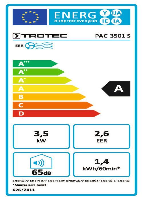 Ar condicionado portátil TROTEC PAC 3501 S com Wi-Fi