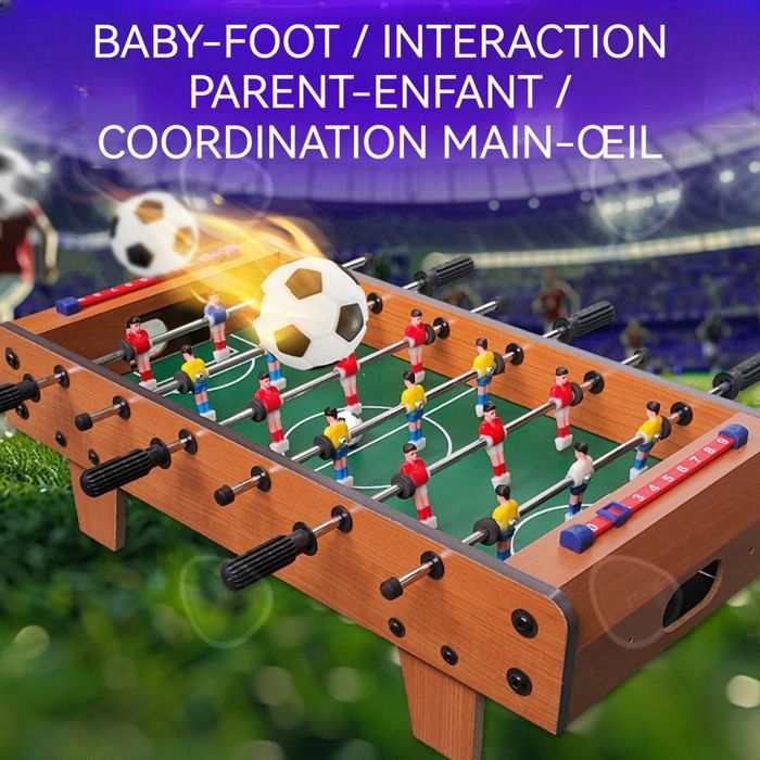Mesa de futbolín, juego de fútbol para dos jugadores, minijuego, juguete educativo, juego familiar, juego interactivo de madera para niños