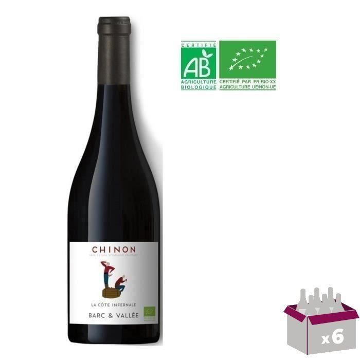 La côte infernale  Chinon - Vin rouge de Loire Bio x6