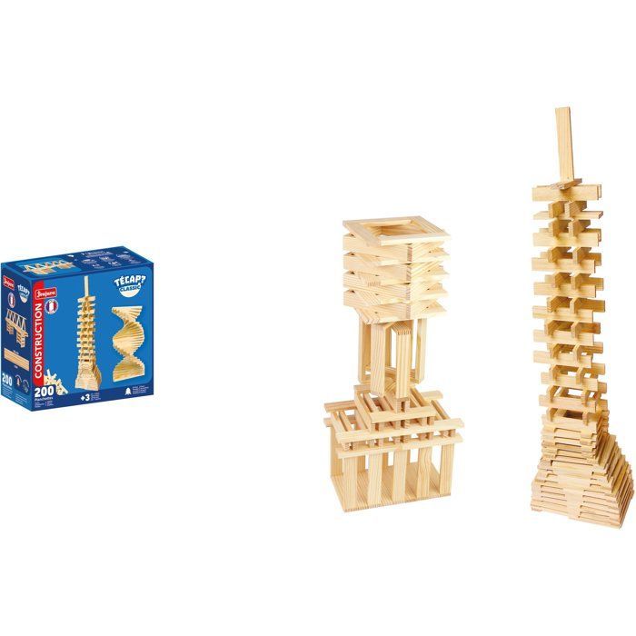 JEUJURA - Wooden Construction Set - TECAP Classic - 200 pieces - Ages 3+