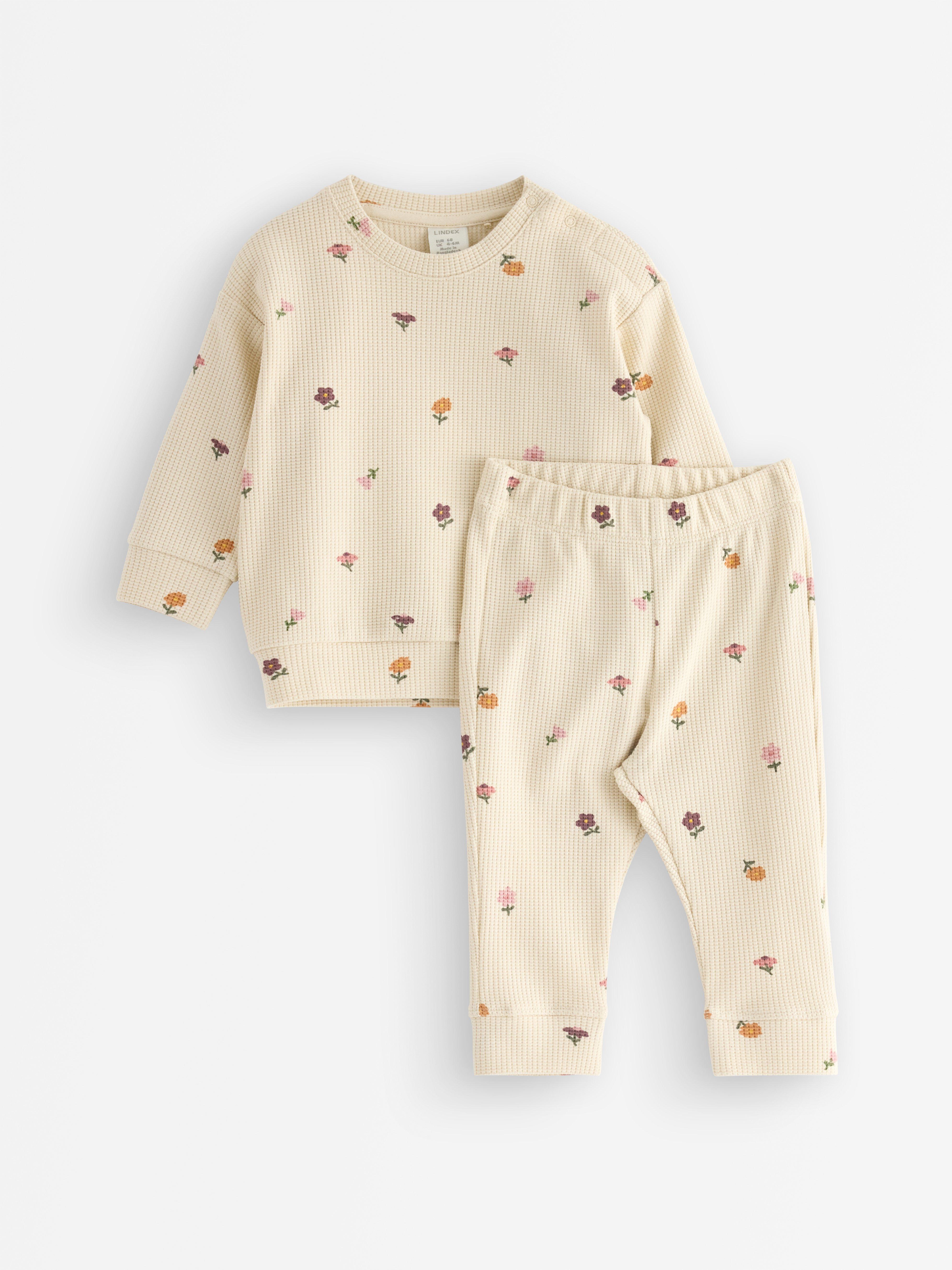 Set - hanorac și pantaloni bej deschis