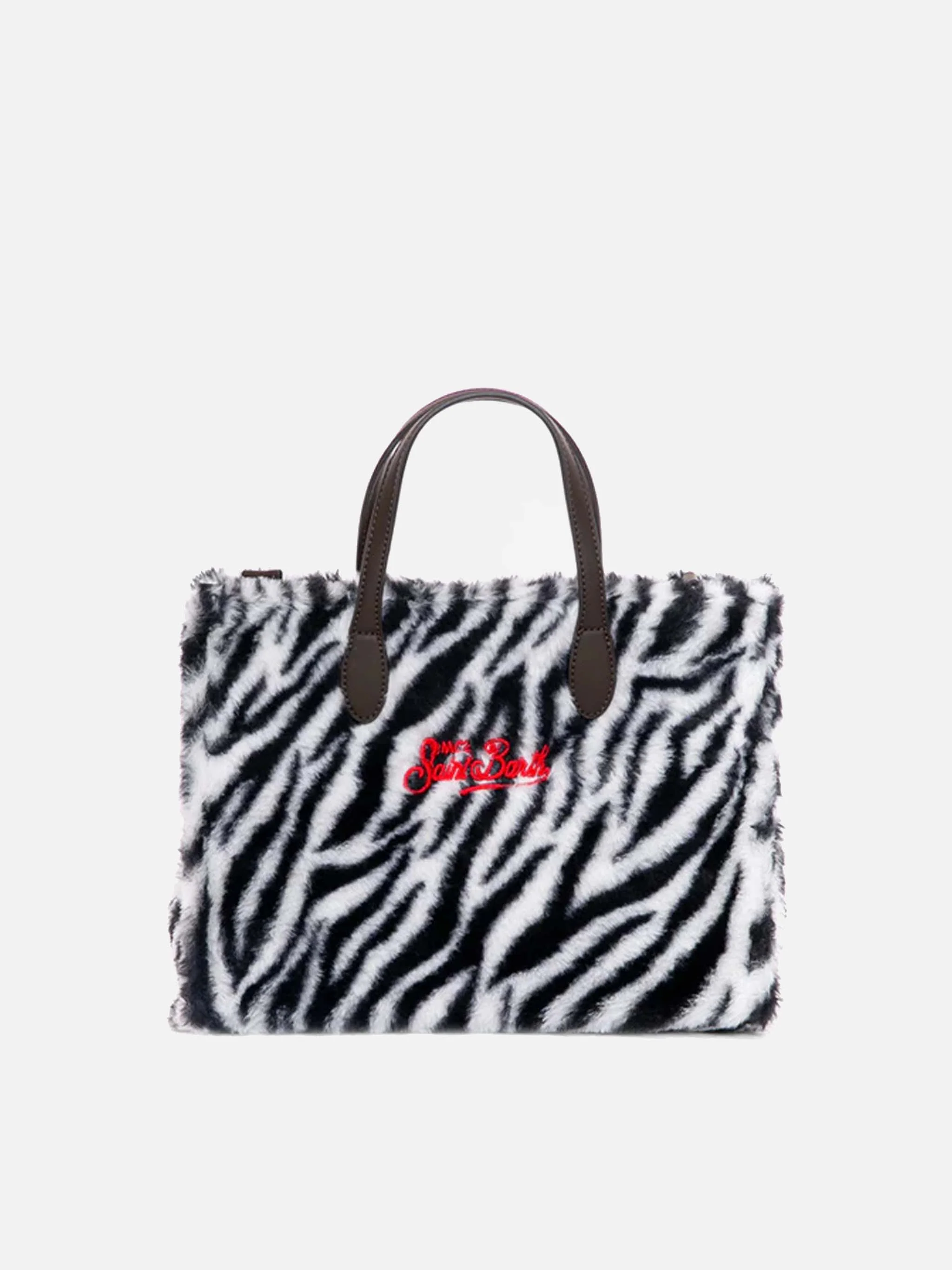 Bolso de tela con estampado de cebra