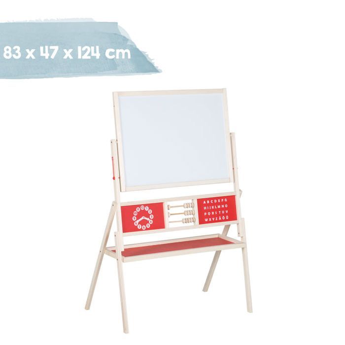 Tableau enfant - ROBA - Double Face Magnétique et Craie - Rotatif - Accessoires inclus