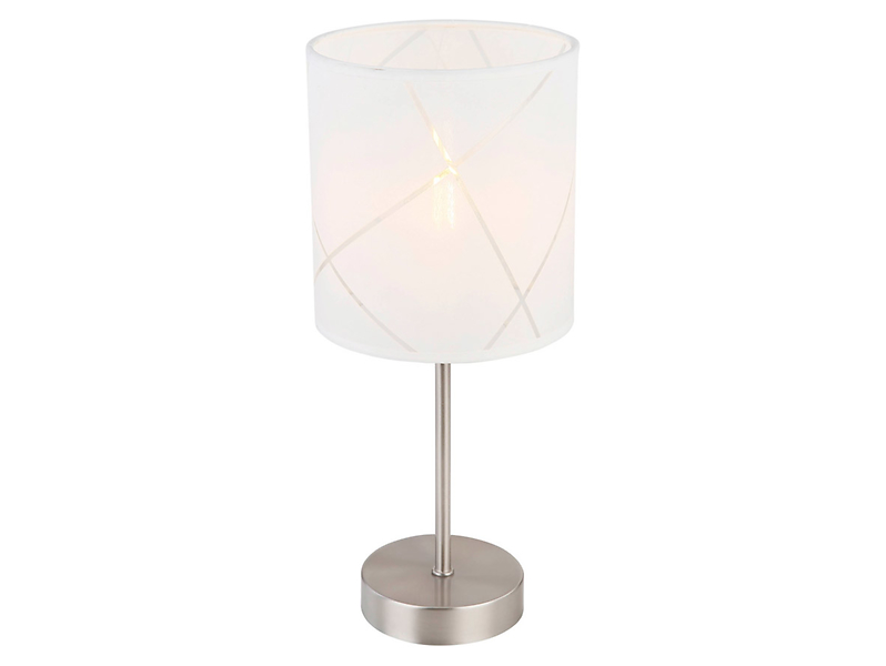 Lampa stołowa Nemmo tkaninowa biała
