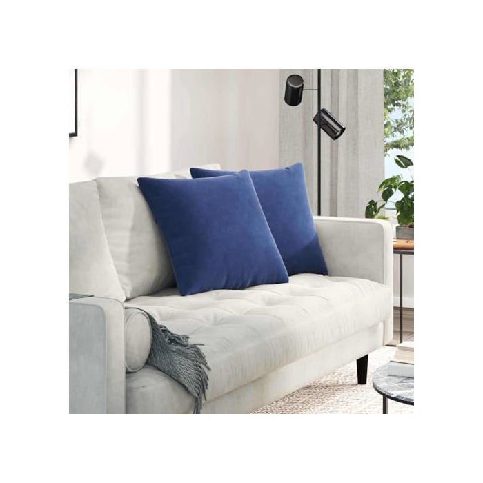 Velvet sofa cushions - vidaXL - Police Blue - 50x50 cm - Removable covers - Polyester filling