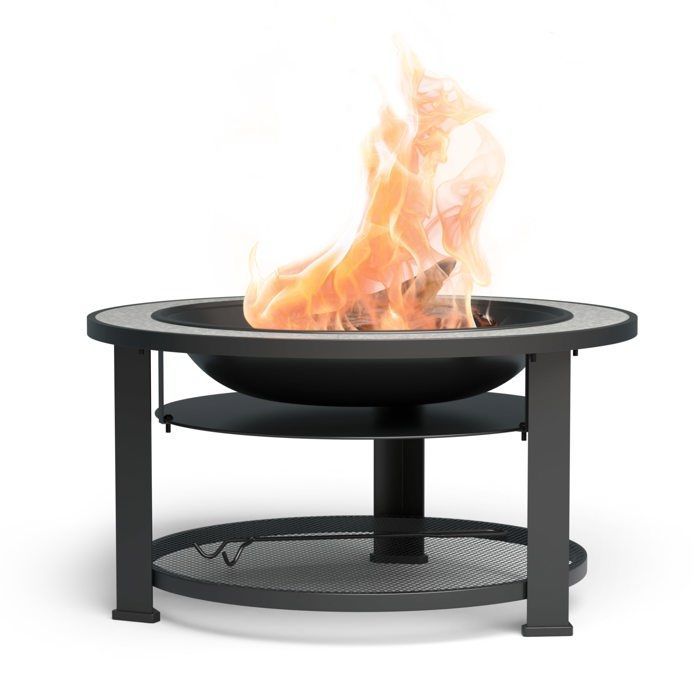 Blumfeldt Merano Circolo 3 en 1 brasero - Negro - Mesa de terrazo - 87cm