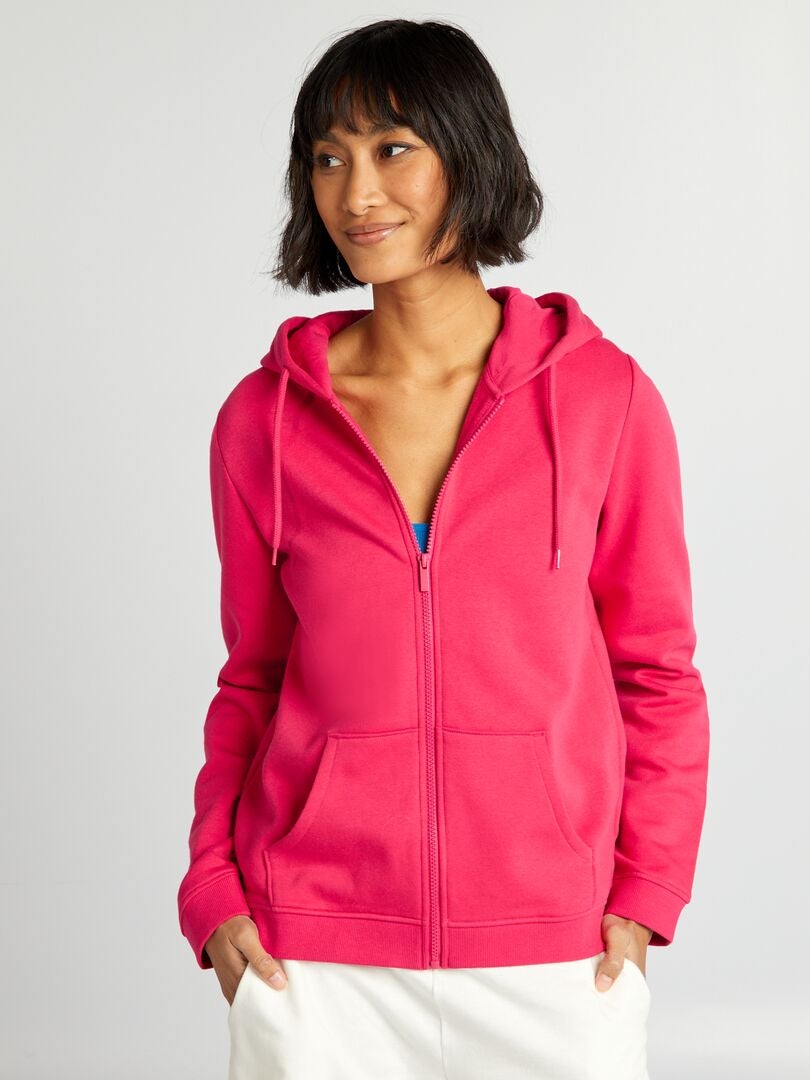 Hoodie met rits - ROZE