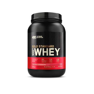 Nutrición óptima con proteína de suero 100% Gold Standard sabor fresa (30 porciones)