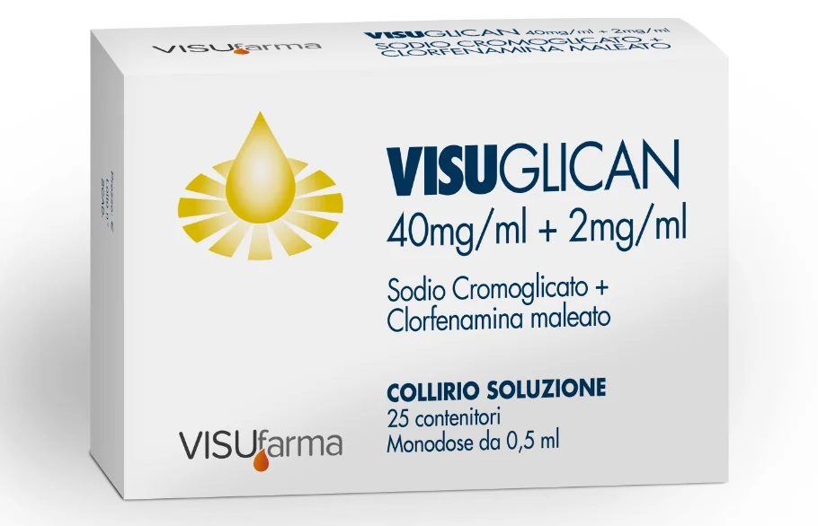 Visuglican oogdruppels 4% + 0,2% natriumcromoglycaat, 25 doses voor conjunctivitis.