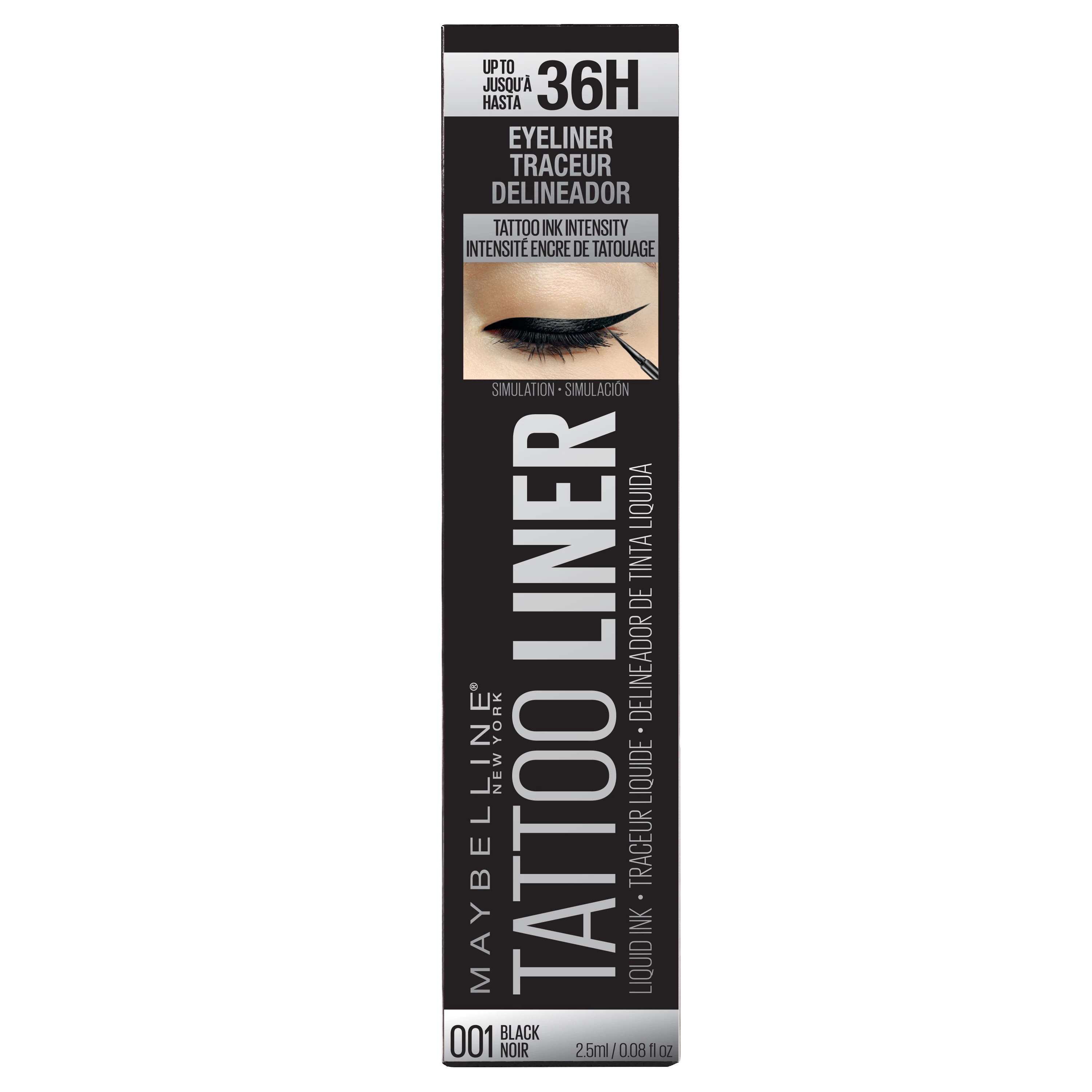 Creion de tatuaje cu cerneală lichidă, negru intens - Maybelline