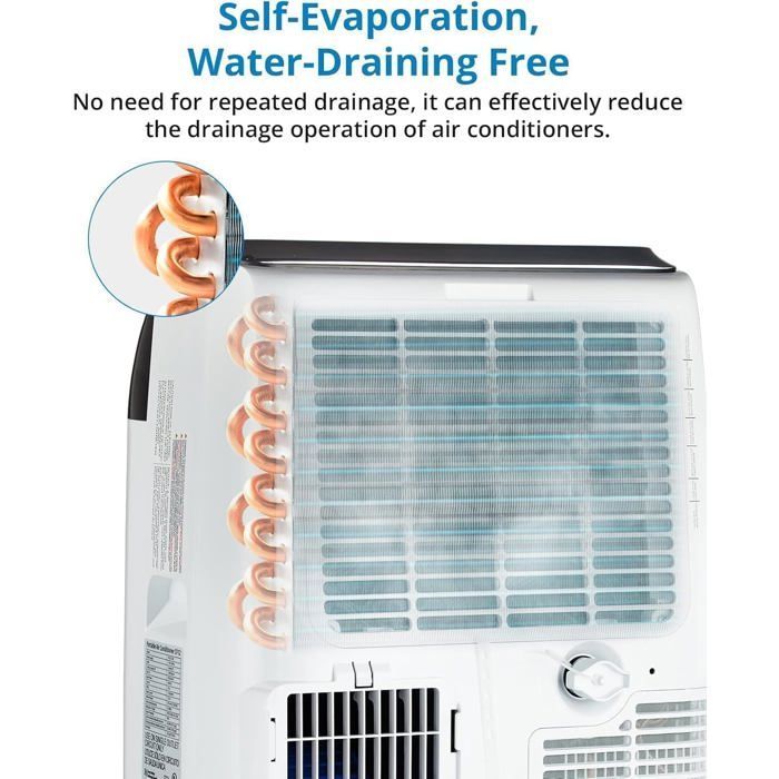 Aire acondicionado portátil 4 en 1 de 12000 BTU – 45 L/día – Silencioso