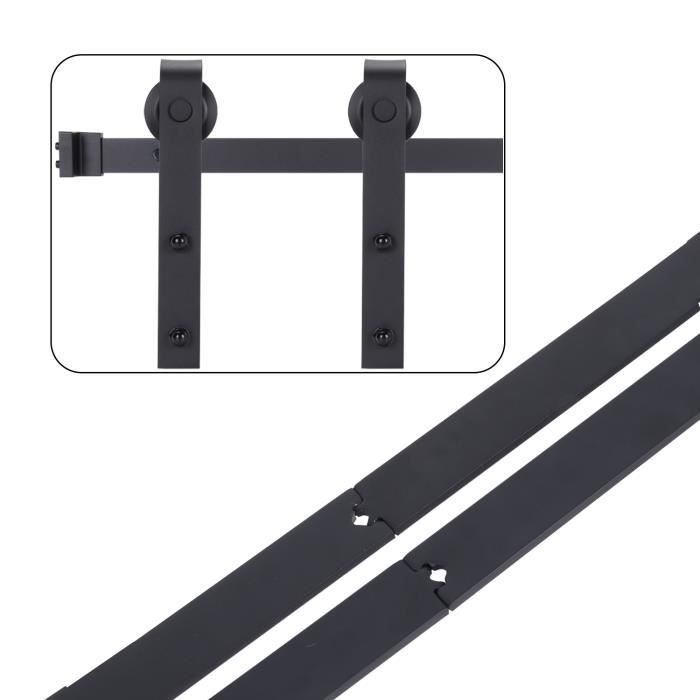 MOGOD 244cm Sliding Barn Door Hardware Kit, Sliding Door Rail Kit for Double Doors/I-Shape