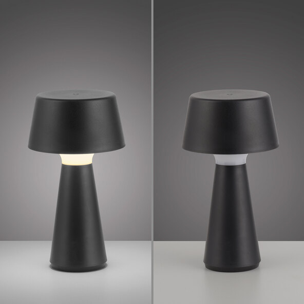 Lepa LED rechargeable table lamp, set of 2, black
