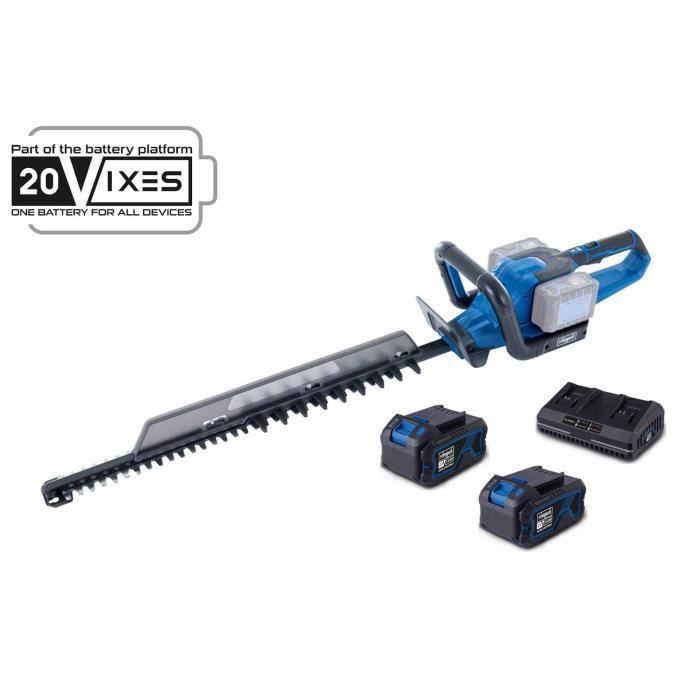 BC-HT720-X cordless hedge trimmer kit - 65cm cutting length - SCHEPPACH 20V IXES + 2 x 4Ah batteries + dual charger