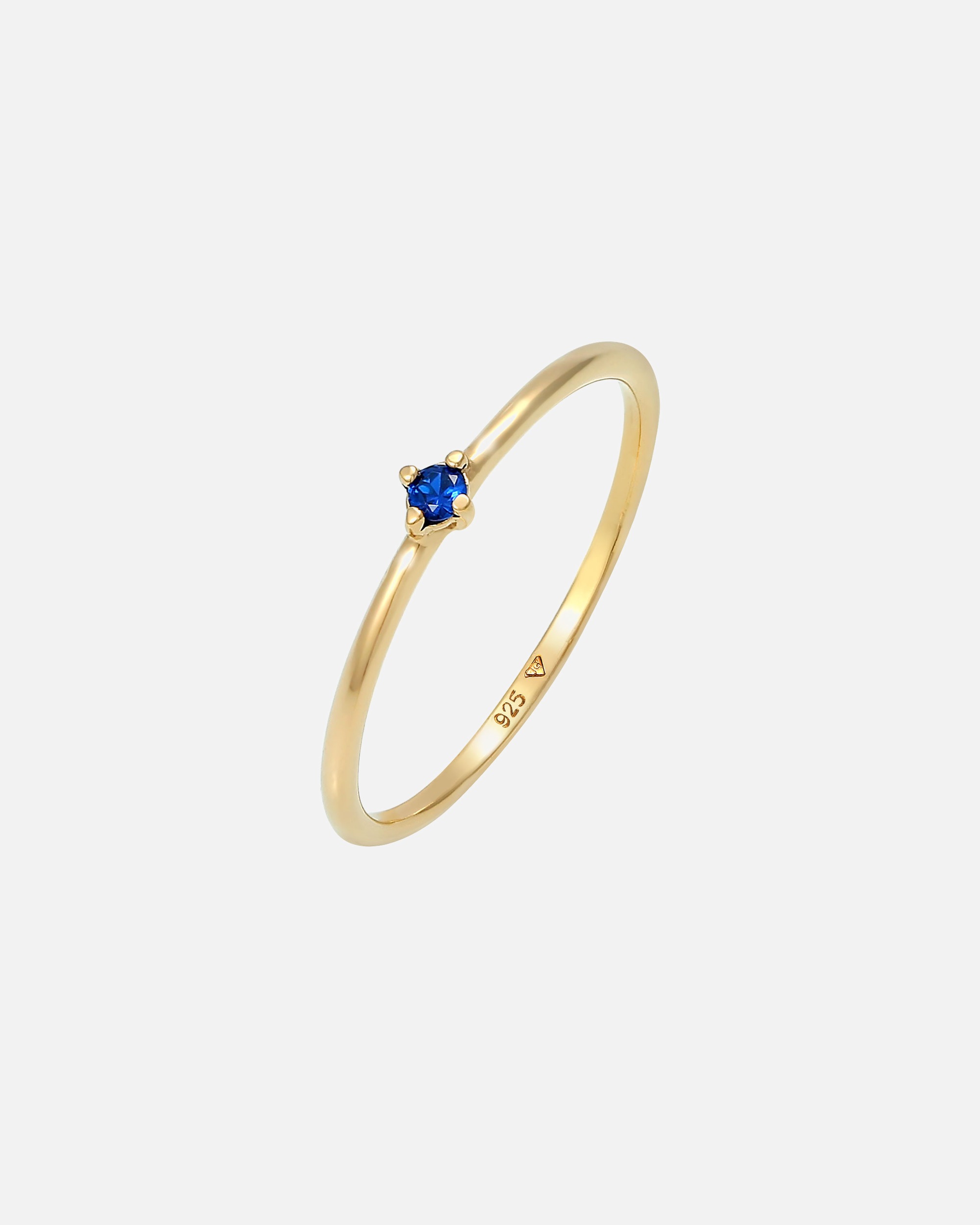 Elli Solitaire pour femme avec saphir synthétique en argent sterling 925 plaqué or