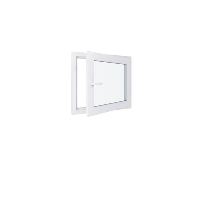 PVC-raam - BxH 800x700 mm - Driedubbel glas - Wit - Linkerhandgreep