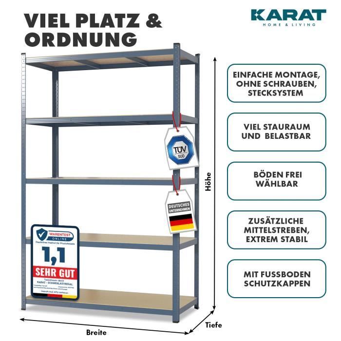 Estantería KARAT de 5 niveles - Gris antracita - Carga máxima: 1250 kg - Dimensiones: 180 x 90 x 45 cm