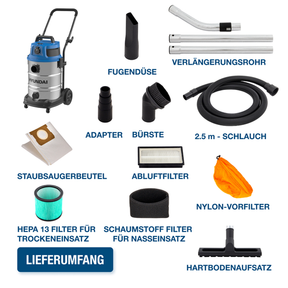 Nass- und Trockensauger VCWD1630E, 1600 W, 30 I