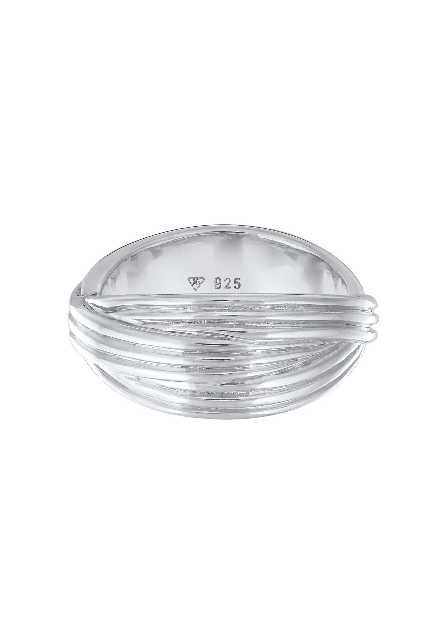 Elli PREMIUM Elli PREMIUM Bague Femmes enroulement texture torsadée en argent sterling 925 rhodié