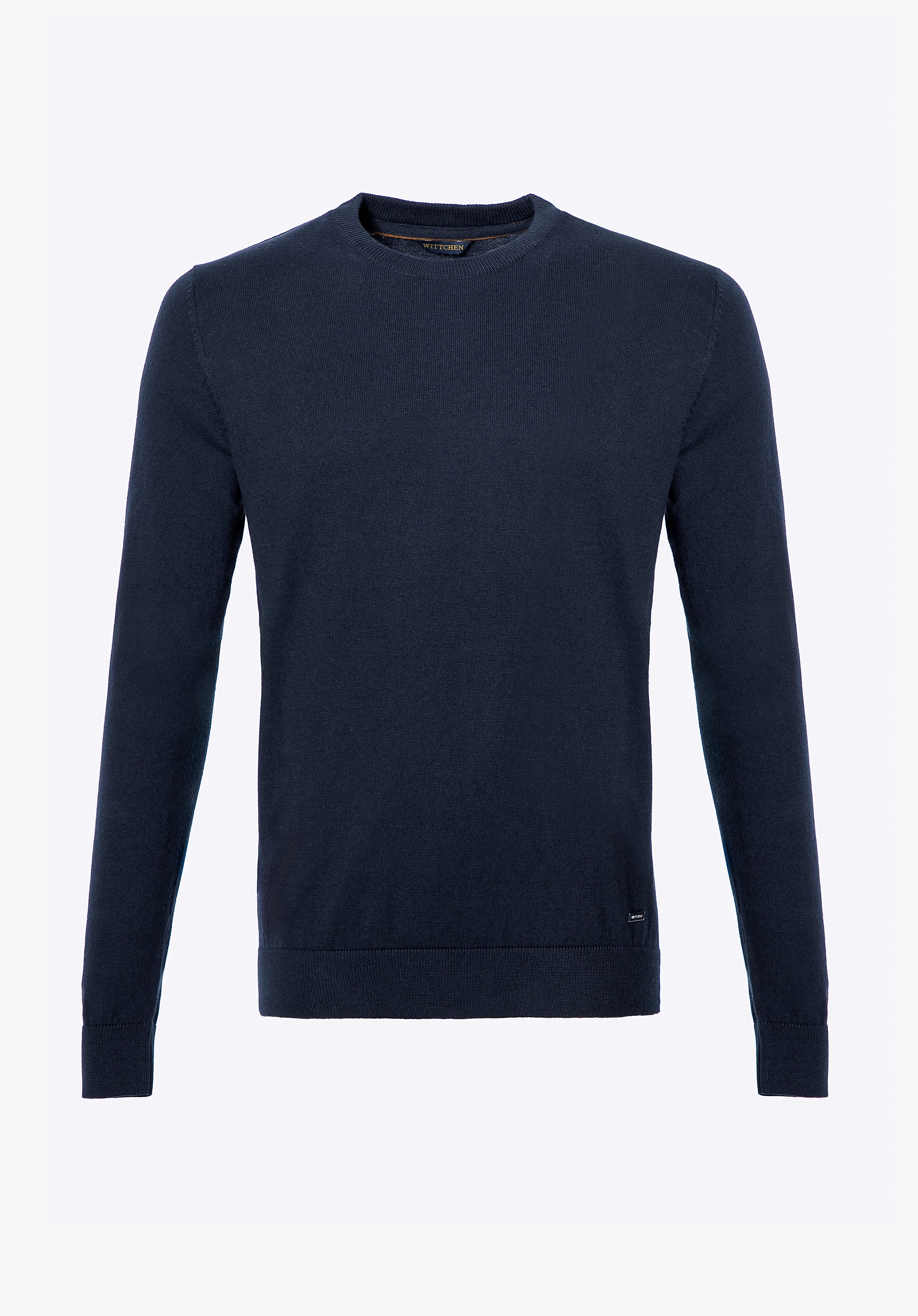 Sweter męski z bawełny z domieszką kaszmiru granatowy