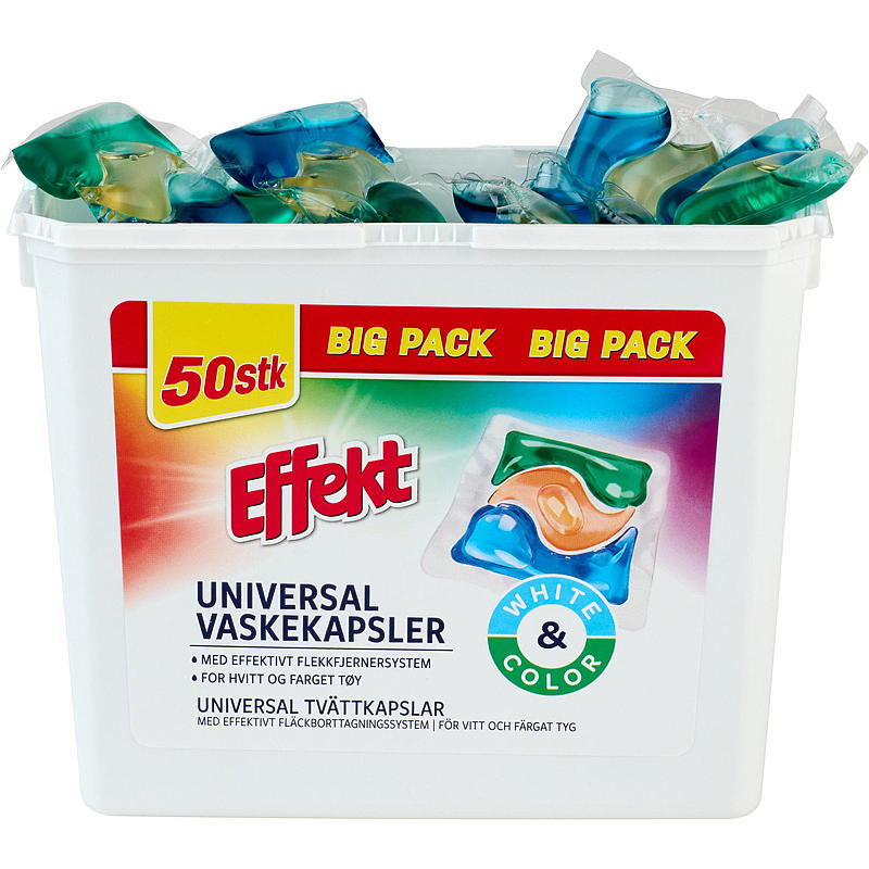 Effekt Tvättkapslar 50 st., Universal, Effekt