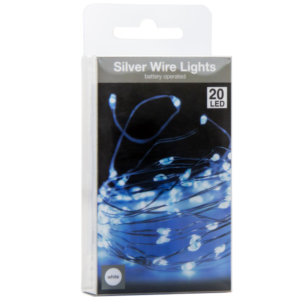 Lampki Girlanda 20 Led Zimna Biel Na Baterie