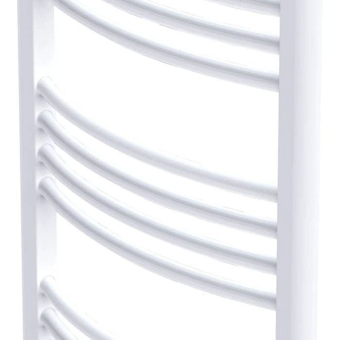 Toallero curvo para calefacción central - 600x1160mm - Acero - Blanco - Conectores