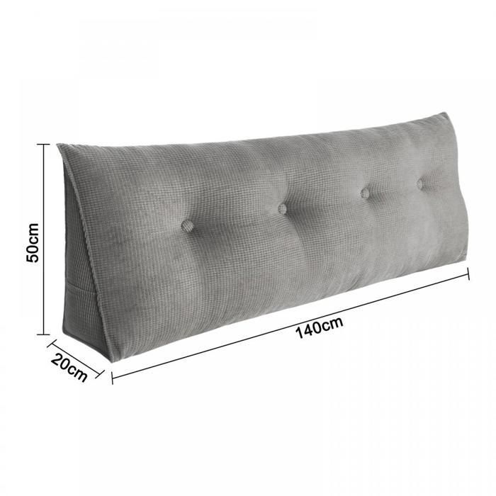 Cojín de lectura B.LIVEM, cojín triangular para sofá, almohada lumbar en forma de cuña, almohada para la espalda, almohada de apoyo para la cabecera (140 cm)