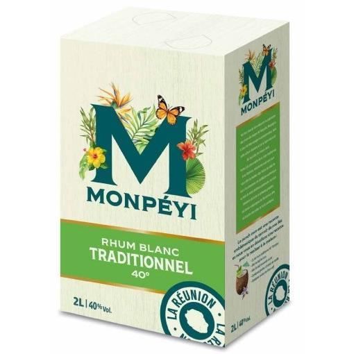 Monpéyi - Ron blanco tradicional - 40,0% vol. - Bag-in-Box de 2 litros