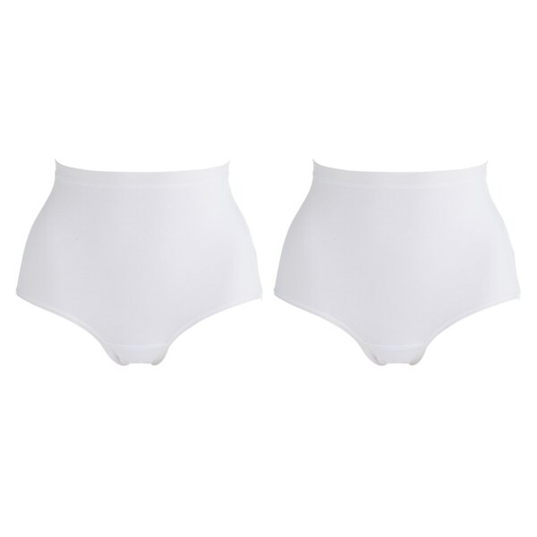 Kruidvat Chiloți maxi elastici din bumbac pentru femei, albi, mărimea M, 2 bucăți