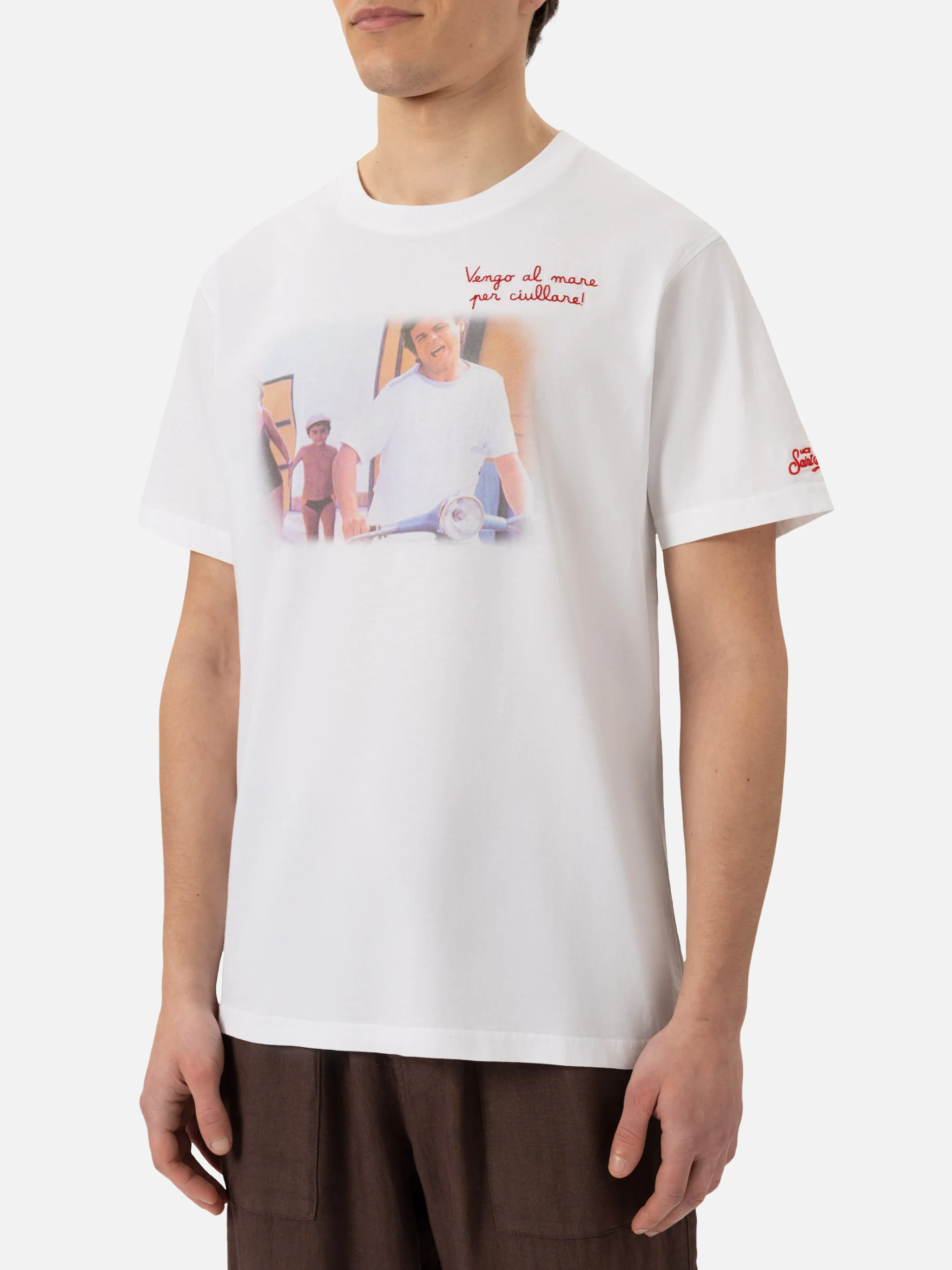 T-shirt Man in cotone con ricamo 