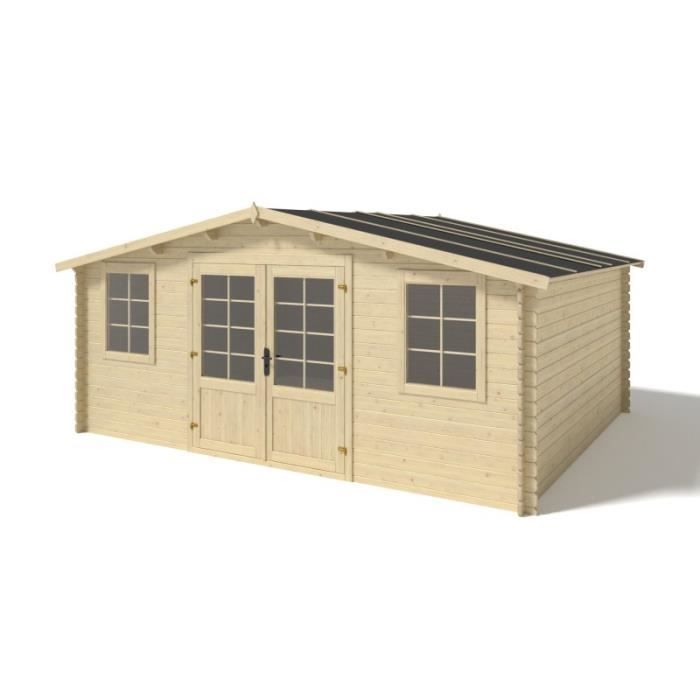 Abri de jardin en bois   20m2   5x4m   Ep. 28mm   Couleur: naturel | DOM526 | ALTANKA