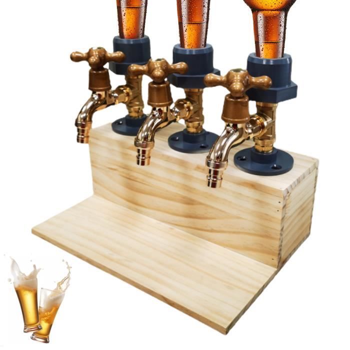 Soporte para 3 botellas de cerveza, licor, whisky o vino - Regalo para el Día del Padre