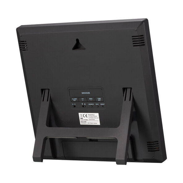 Ceas de perete LCD cu indicator meteo ClimaTemp JC, negru