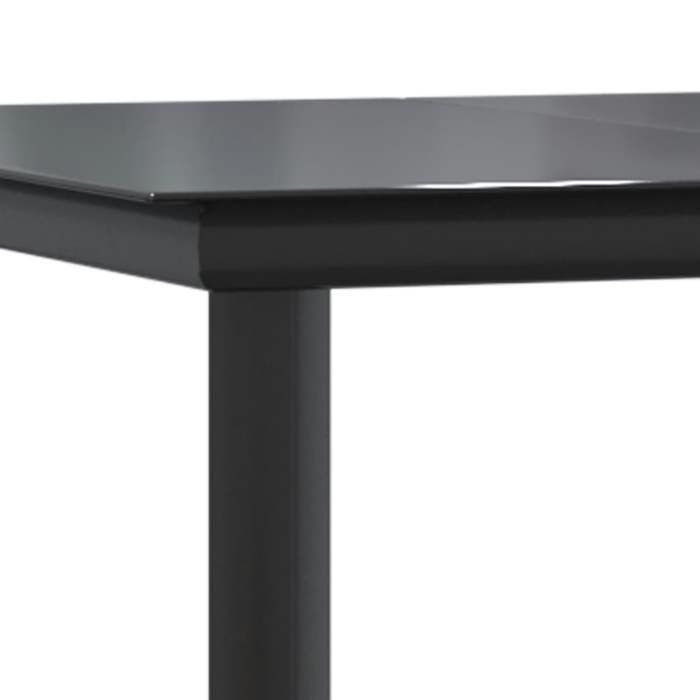 Juego de comedor de jardín BURKE de 5 piezas - Negro - Textilene - Acero con recubrimiento en polvo - Vidrio templado