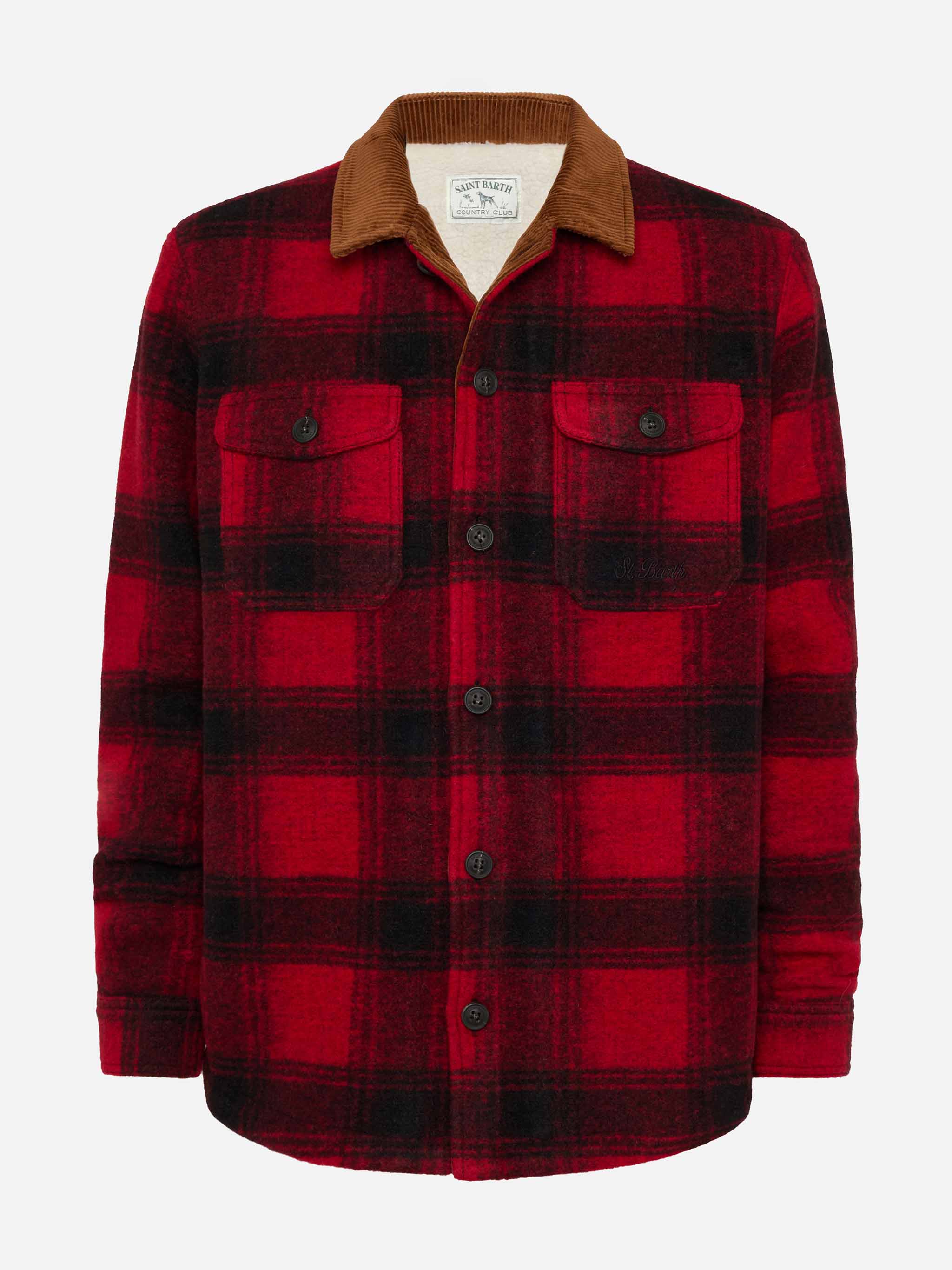 Camisa de hombre Landeck de mezcla de lana con estampado de tartán