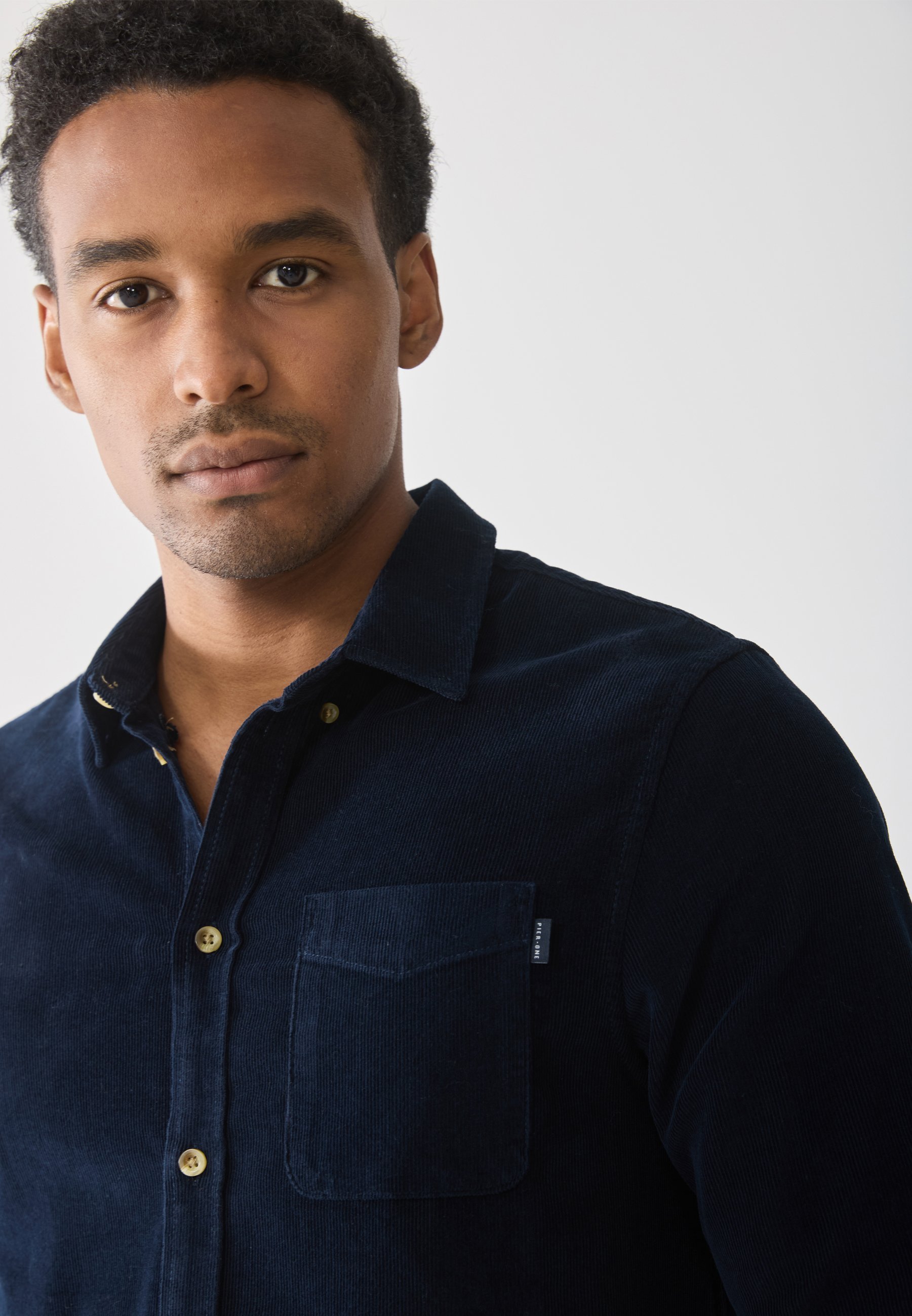 Pier One corduroy overhemd - overhemd - donkerblauw