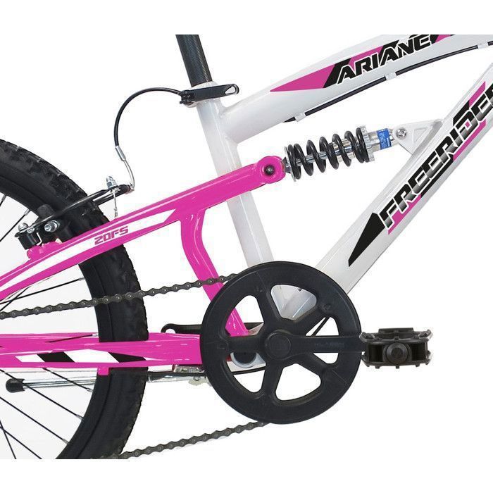 Vélo enfant fille - VTT 20'' - Tout Suspendu  - 6 vitesses Shimano - Frein à disque avant .