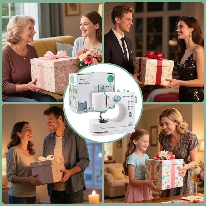 Beginner Portable Sewing Machine with 16 Different Stitch Patterns, Sewing Kit and Foot Pedal