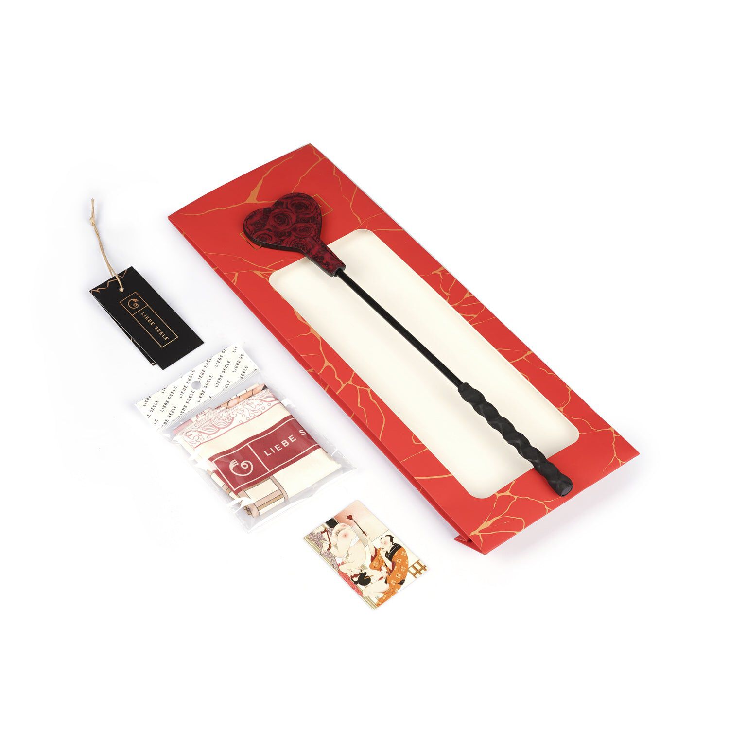 Liebe Seele Kinbaku Ukiyoe Red Rosy Lamb Leather Mini Crop -saappaat