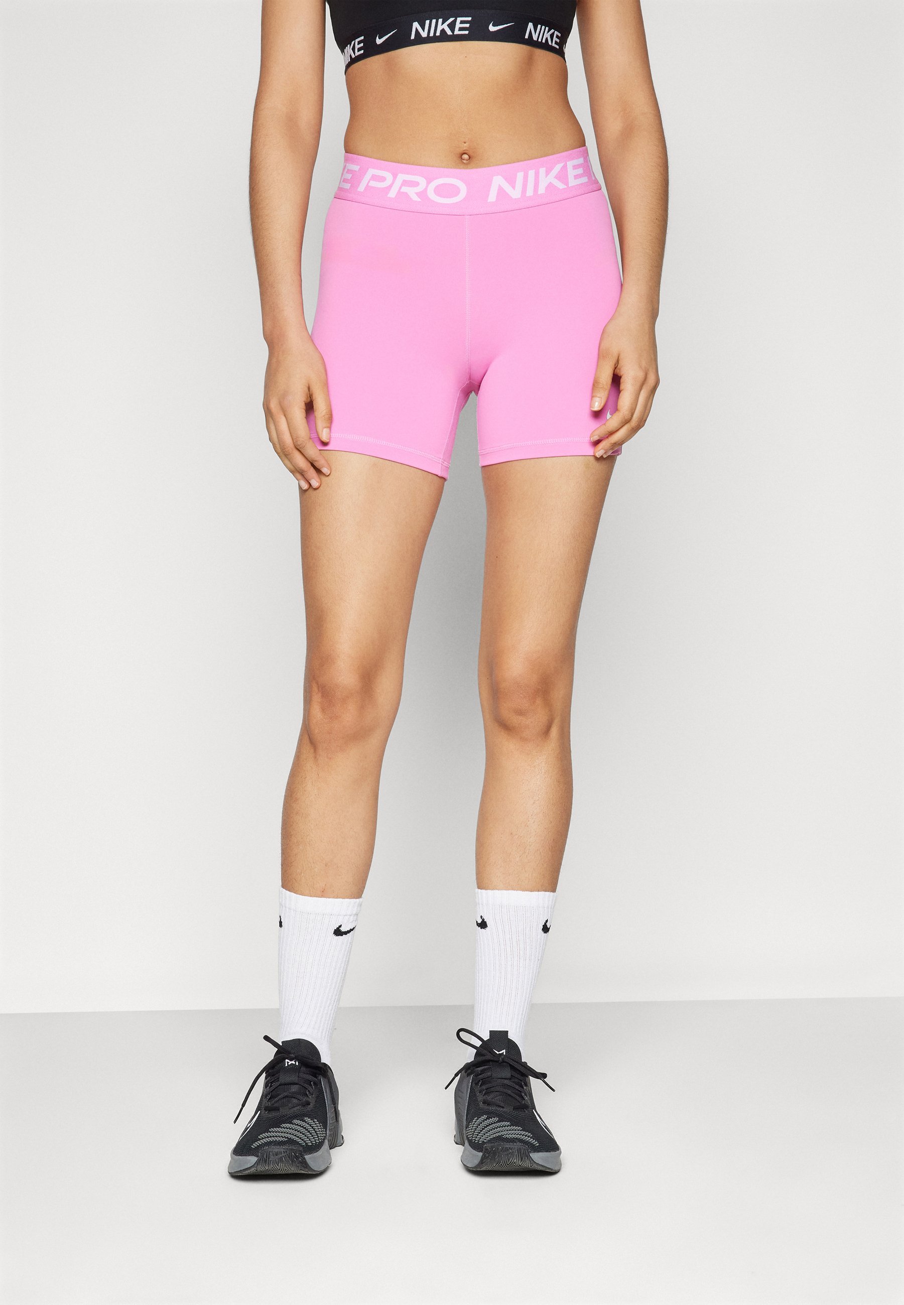 Nike Performance SHORT - Leggings - speels roze/wit