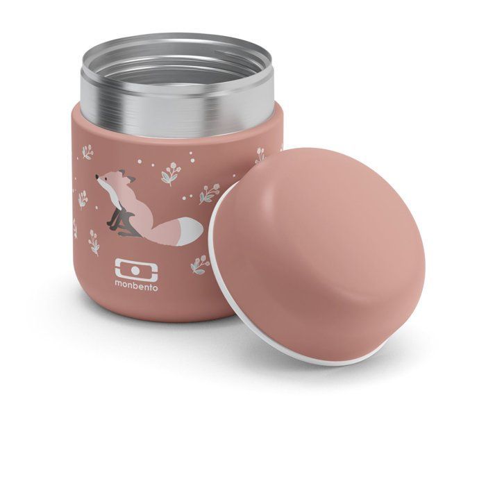 Small Insulated Lunch Box - MONBENTO - Airtight lunch box - Keeps food hot/fresh for up to 5 hours - MB Capsule Fox