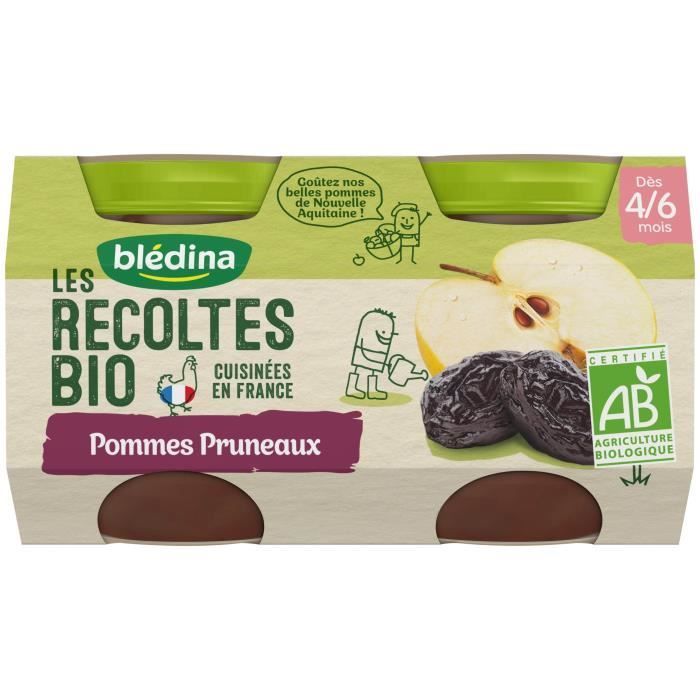 Compota de Maçã e Ameixa Blédina Organic Harvests em Pote +4m 2 x 130g